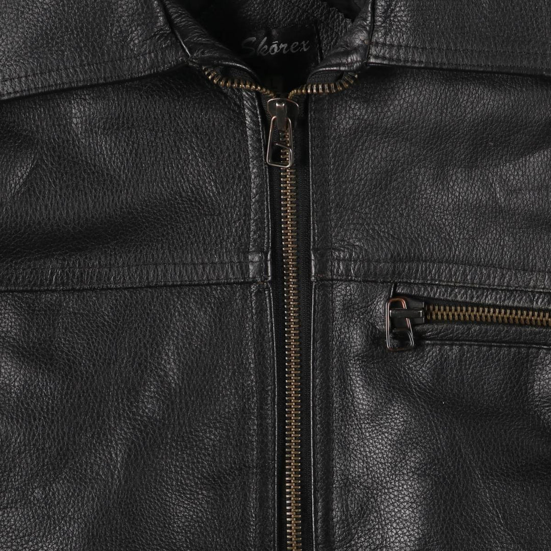 Skorex Padded Swing Top Leather Blouson, Men's Size L unclear black type Vintage Second Hand