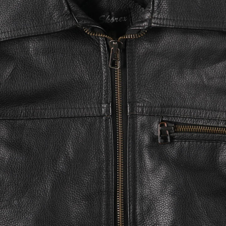 Skorex Padded Swing Top Leather Blouson, Men's Size L unclear black type Vintage Second Hand