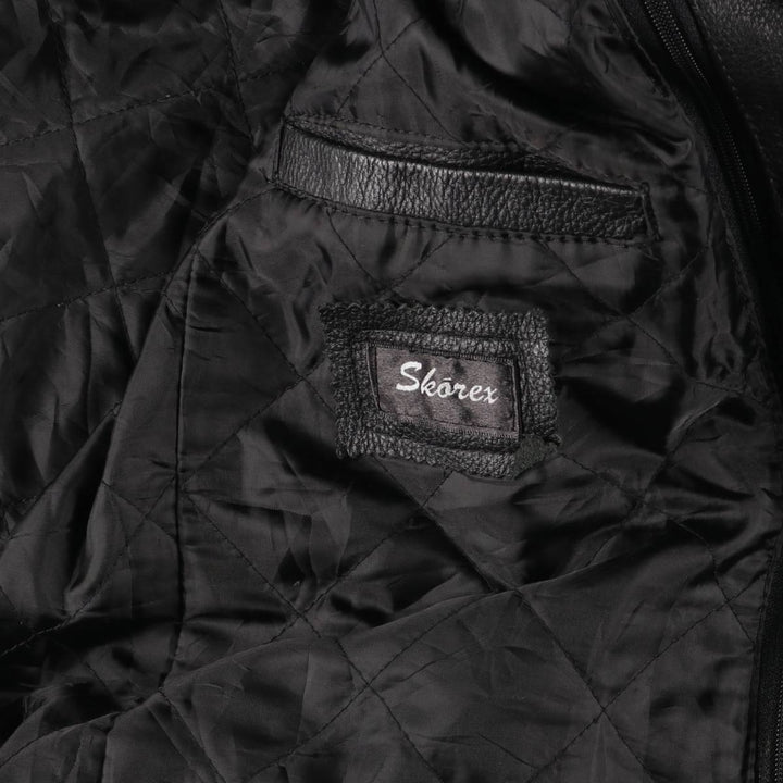Skorex Padded Swing Top Leather Blouson, Men's Size L unclear black type Vintage Second Hand