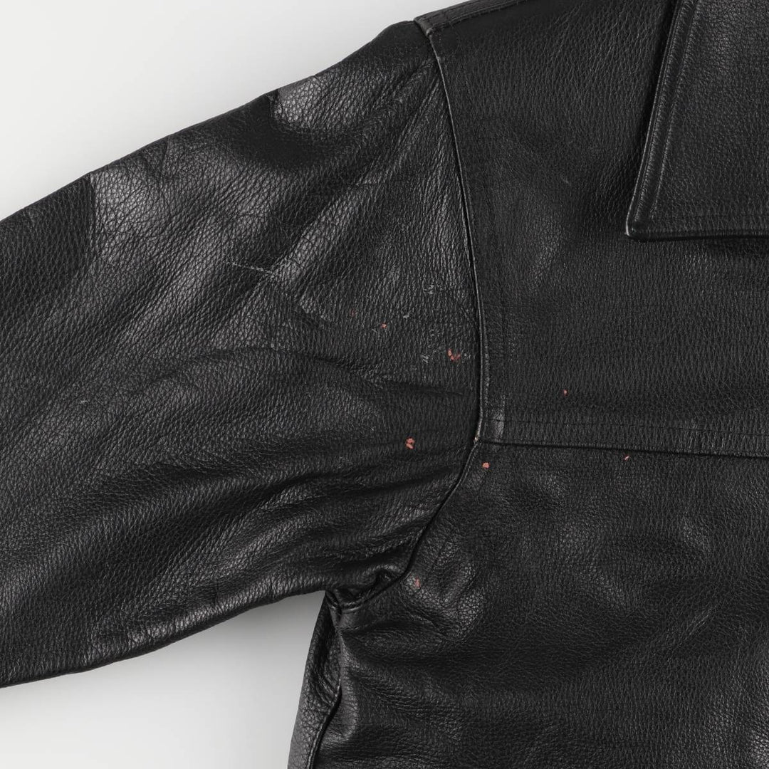 Skorex Padded Swing Top Leather Blouson, Men's Size L unclear black type Vintage Second Hand