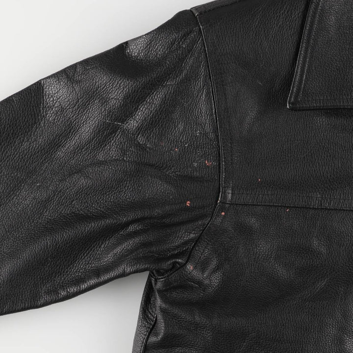 Skorex Padded Swing Top Leather Blouson, Men's Size L unclear black type Vintage Second Hand