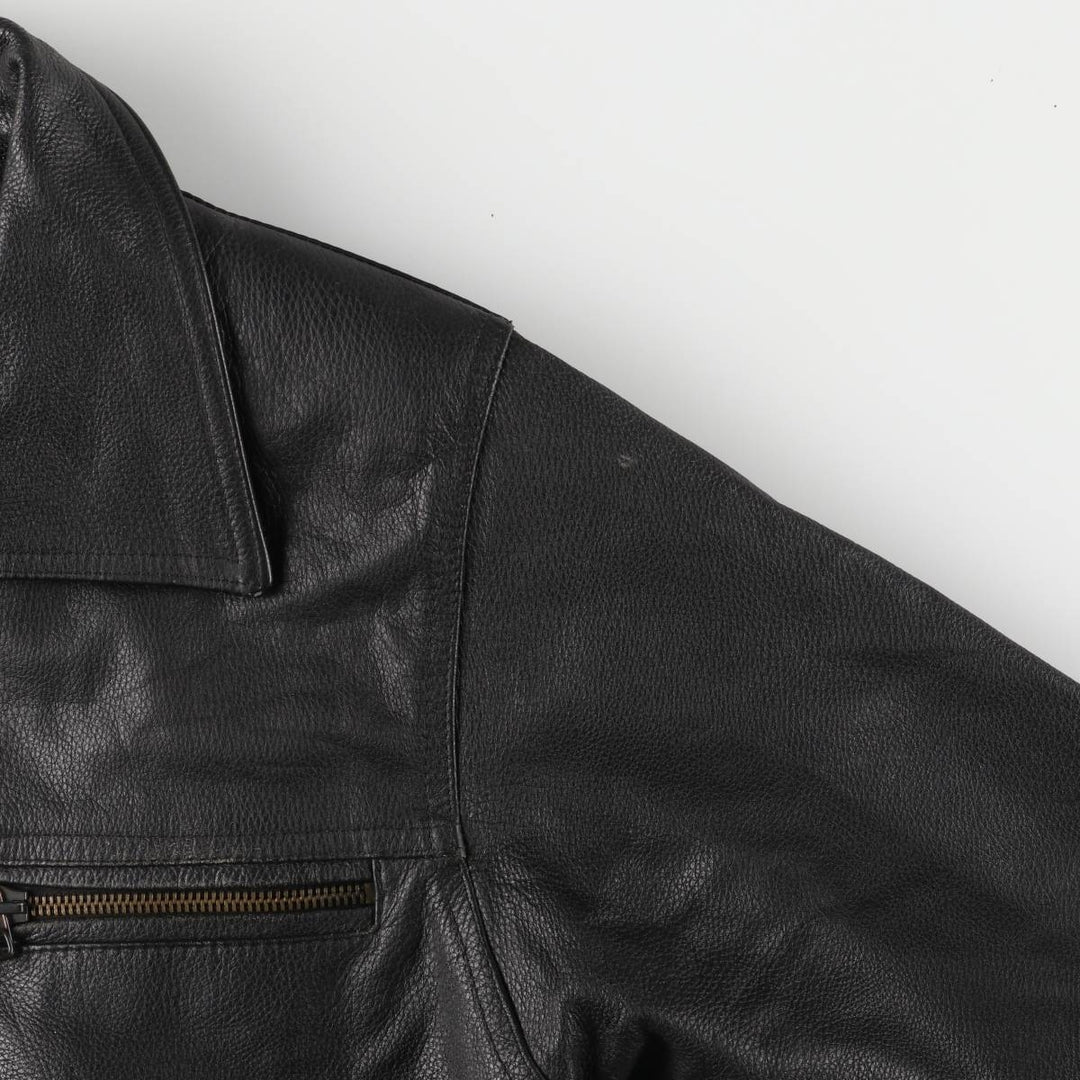 Skorex Padded Swing Top Leather Blouson, Men's Size L unclear black type Vintage Second Hand