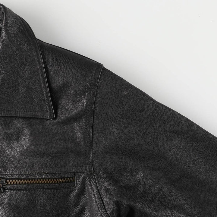 Skorex Padded Swing Top Leather Blouson, Men's Size L unclear black type Vintage Second Hand