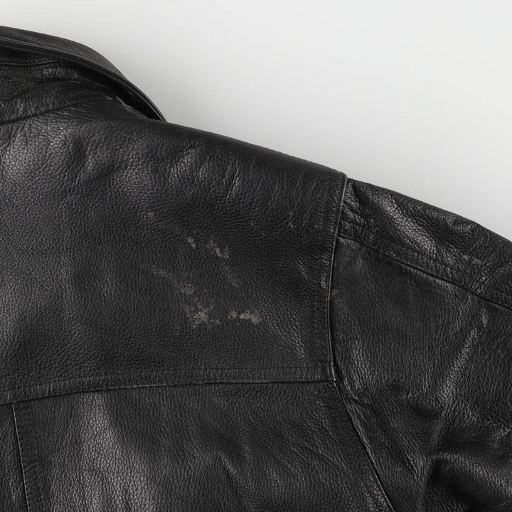 Skorex Padded Swing Top Leather Blouson, Men's Size L unclear black type Vintage Second Hand