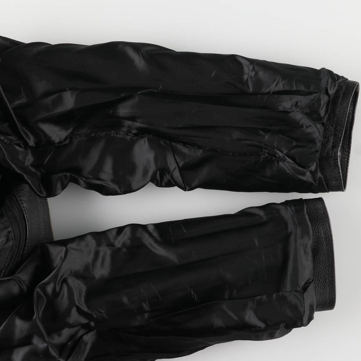 Skorex Padded Swing Top Leather Blouson, Men's Size L unclear black type Vintage Second Hand