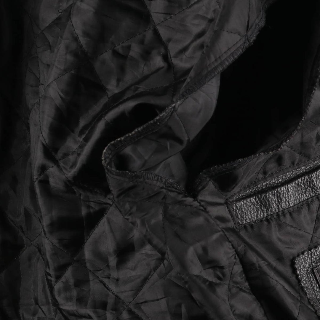 Skorex Padded Swing Top Leather Blouson, Men's Size L unclear black type Vintage Second Hand