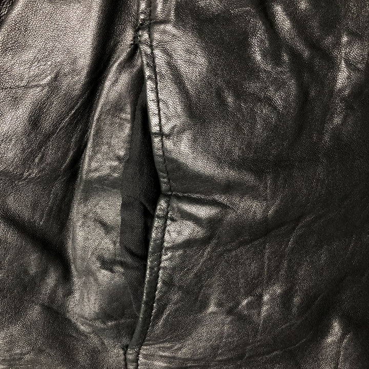 Boston Harbor Stand Collar Leather Blouson, Men's Size Small genuine leather black type Vintage Second Hand