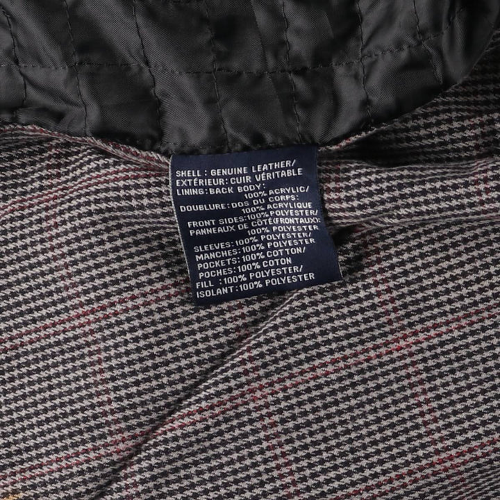 Tommy Hilfiger padded swing-top leather jacket, men's size XL genuine leather black type Vintage Second Hand