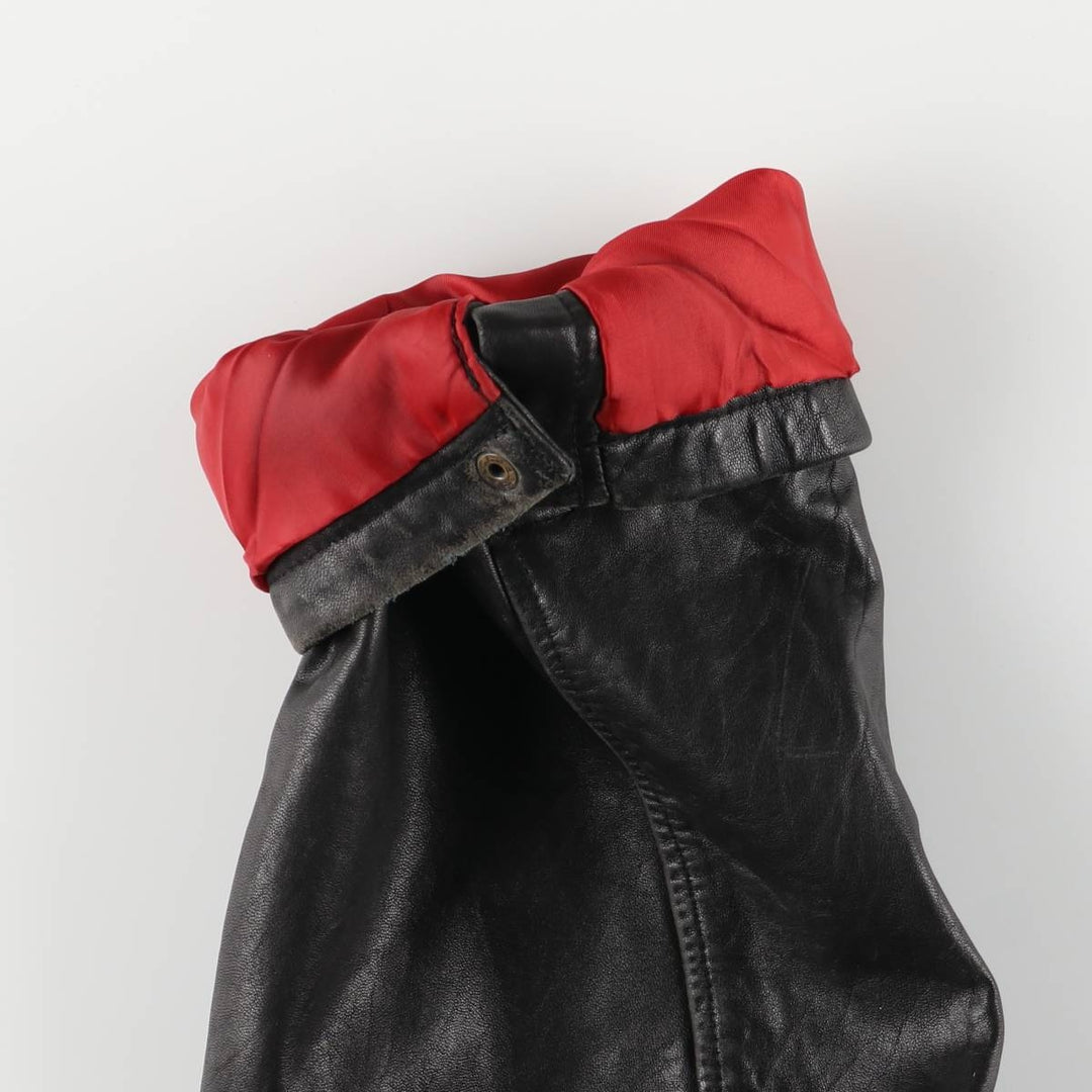 Tommy Hilfiger padded swing-top leather jacket, men's size XL genuine leather black type Vintage Second Hand