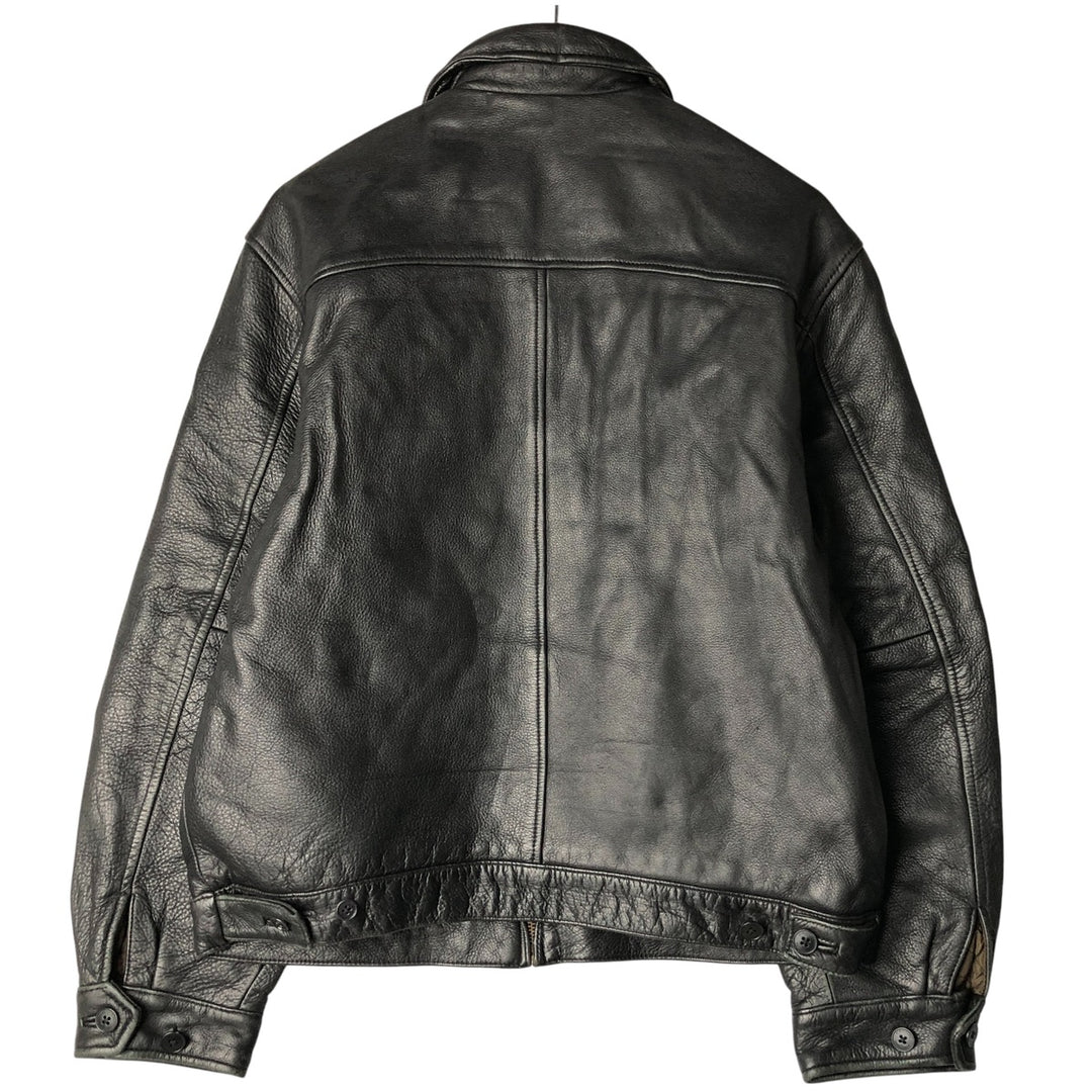 STRUCTURE Swing Top Leather Blouson, Men's Size M genuine leather black type Vintage Second Hand