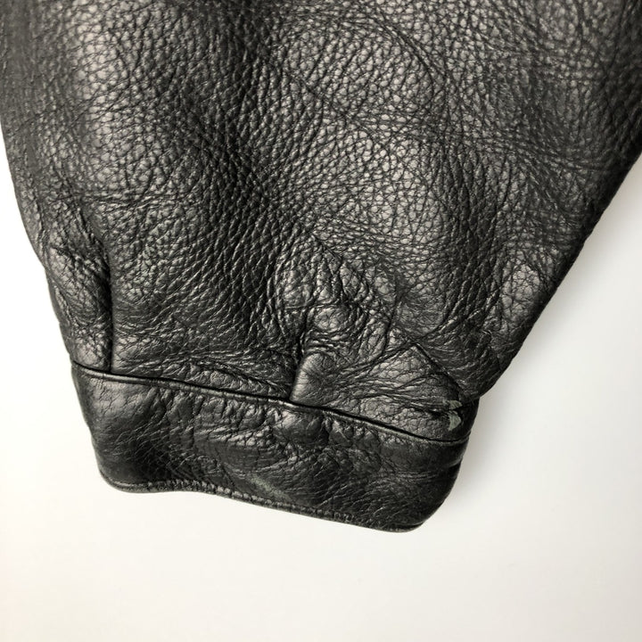 STRUCTURE Swing Top Leather Blouson, Men's Size M genuine leather black type Vintage Second Hand