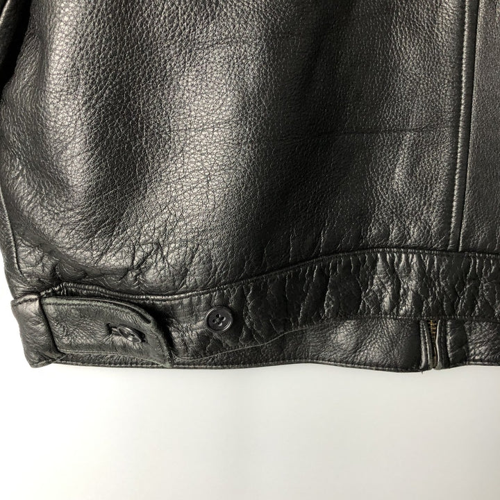 STRUCTURE Swing Top Leather Blouson, Men's Size M genuine leather black type Vintage Second Hand