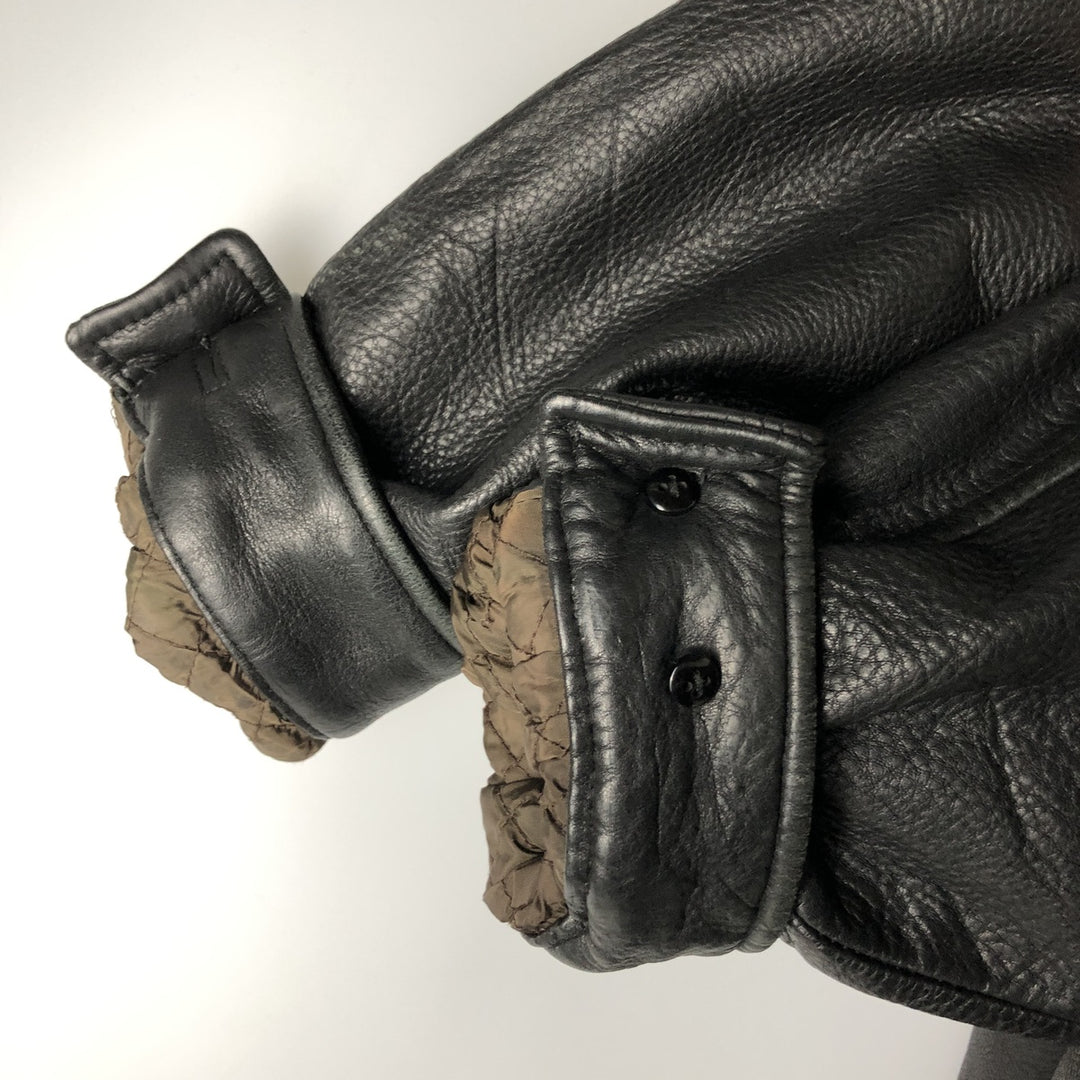 STRUCTURE Swing Top Leather Blouson, Men's Size M genuine leather black type Vintage Second Hand