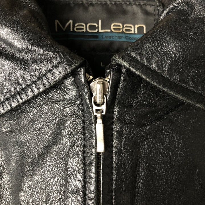 MacLean Swing Top Leather Blouson, Men's Size L genuine leather black type Vintage Second Hand