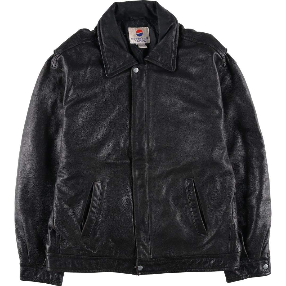 NOTHING ELSE IS A PEPSI Vintage Padded Leather Blouson, Men's Size L genuine leather black type Vintage Second Hand
