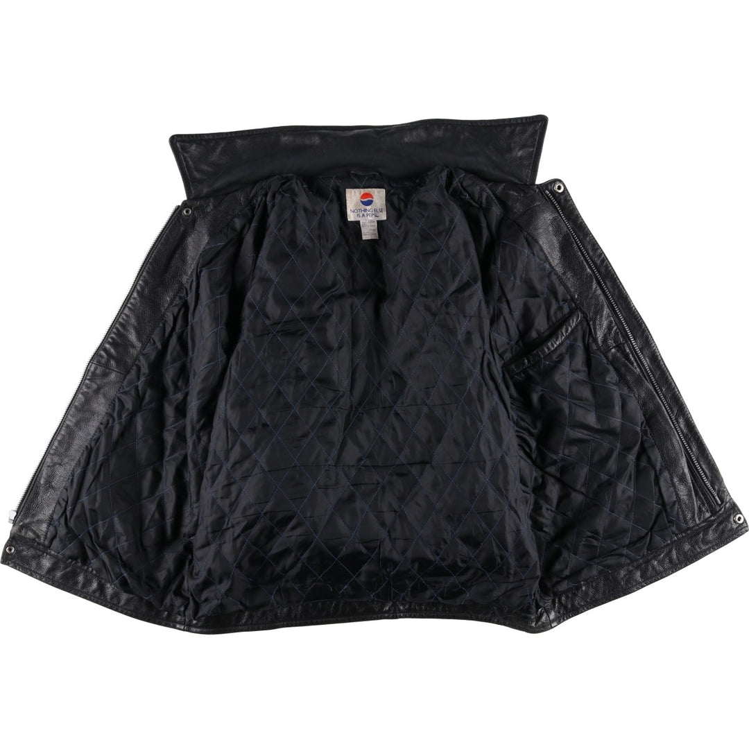 NOTHING ELSE IS A PEPSI Vintage Padded Leather Blouson, Men's Size L genuine leather black type Vintage Second Hand