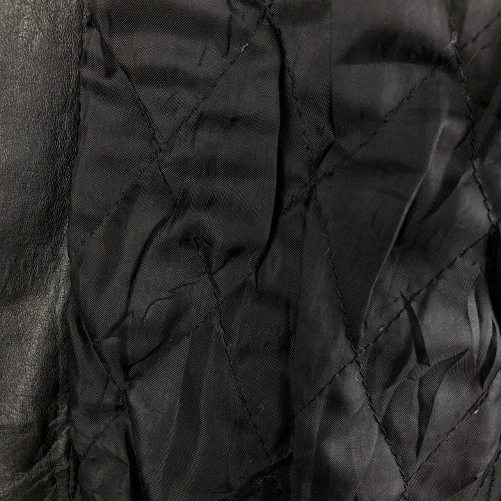 Padded leather blouson type, men's size L genuine leather black type Vintage Second Hand
