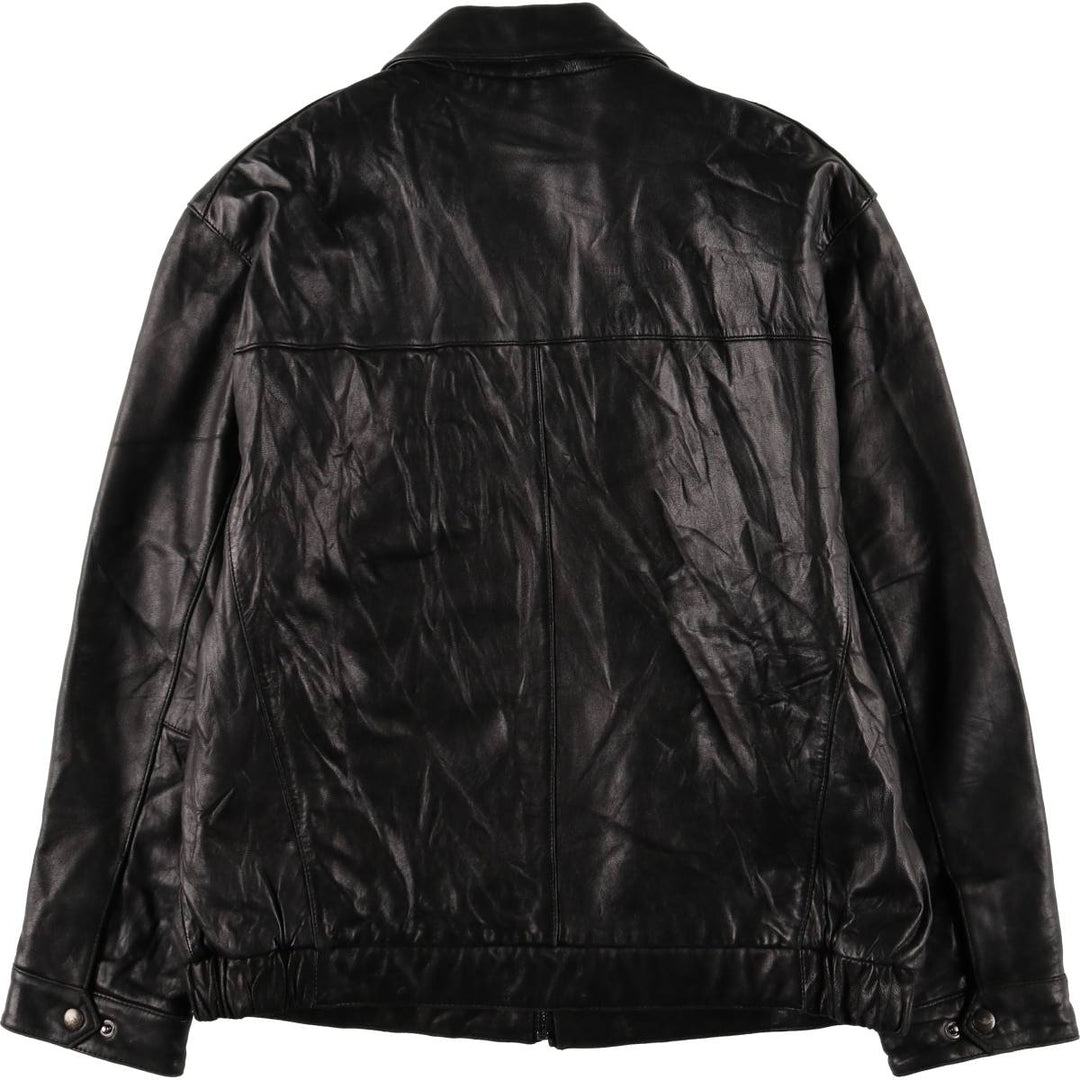 Dockers Swing Top Padded Leather Blouson, Men's XL genuine leather black type Vintage Second Hand