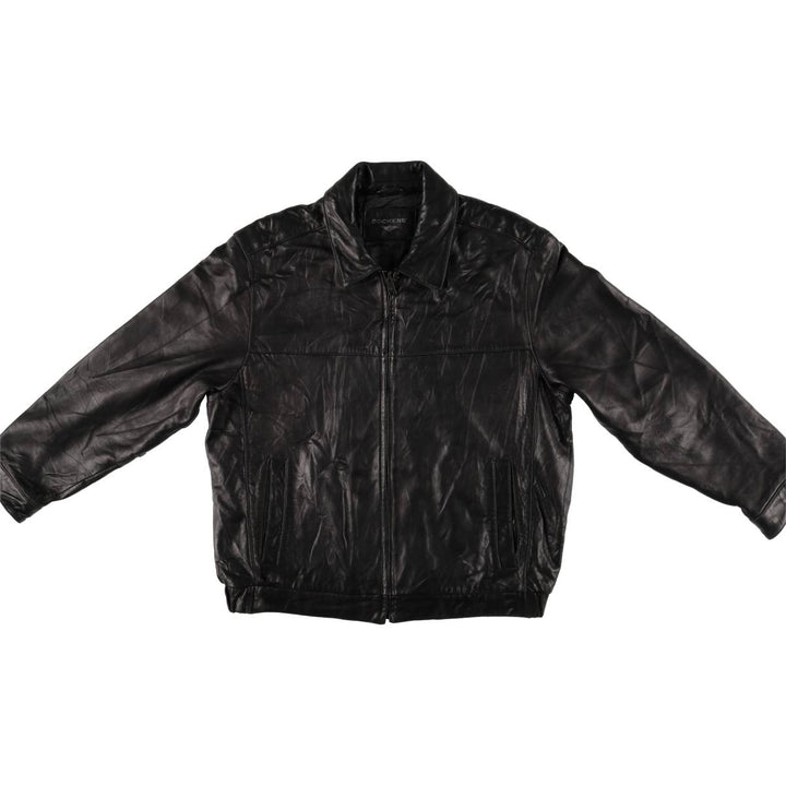Dockers Swing Top Padded Leather Blouson, Men's XL genuine leather black type Vintage Second Hand