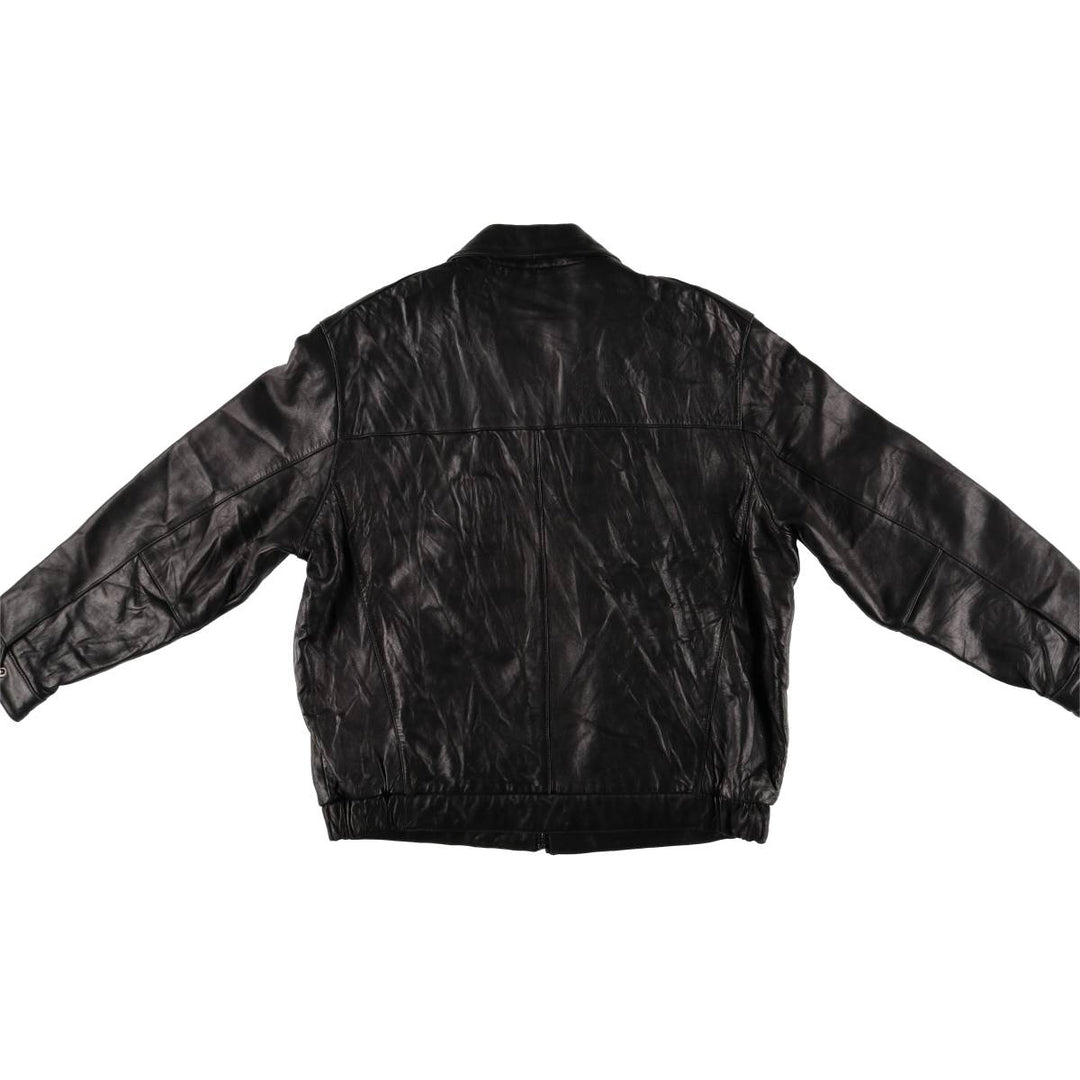 Dockers Swing Top Padded Leather Blouson, Men's XL genuine leather black type Vintage Second Hand