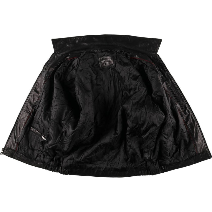 Dockers Swing Top Padded Leather Blouson, Men's XL genuine leather black type Vintage Second Hand