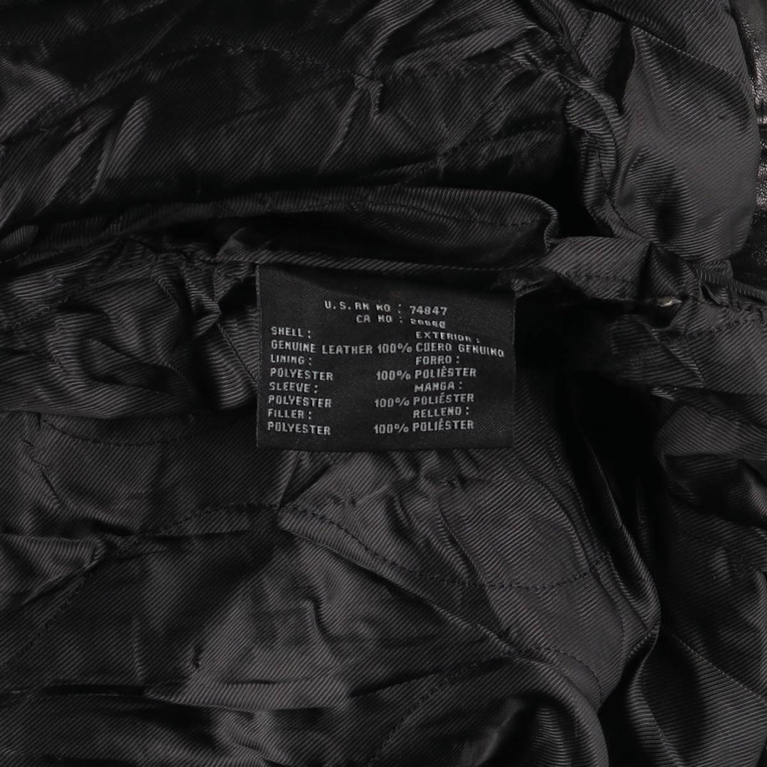 Dockers Swing Top Padded Leather Blouson, Men's XL genuine leather black type Vintage Second Hand