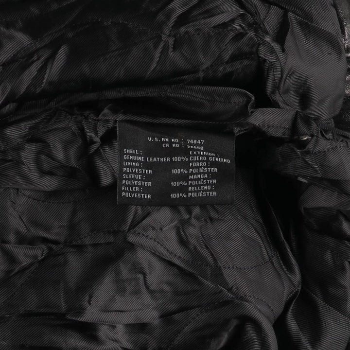 Dockers Swing Top Padded Leather Blouson, Men's XL genuine leather black type Vintage Second Hand