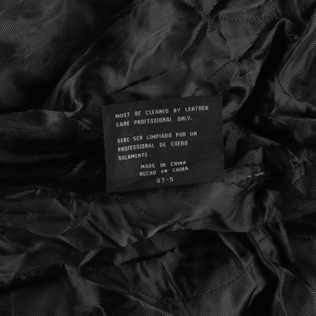 Dockers Swing Top Padded Leather Blouson, Men's XL genuine leather black type Vintage Second Hand