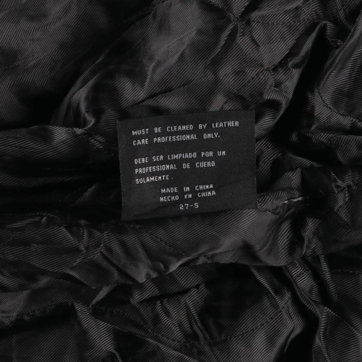 Dockers Swing Top Padded Leather Blouson, Men's XL genuine leather black type Vintage Second Hand