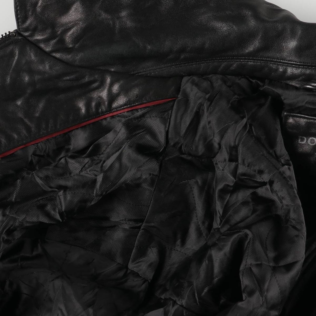 Dockers Swing Top Padded Leather Blouson, Men's XL genuine leather black type Vintage Second Hand