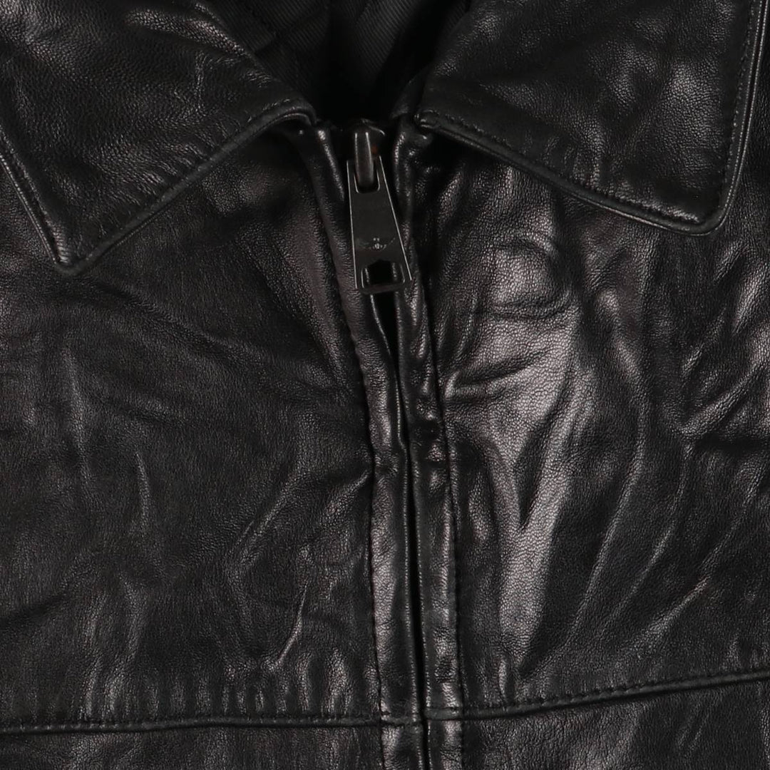 Dockers Swing Top Padded Leather Blouson, Men's XL genuine leather black type Vintage Second Hand