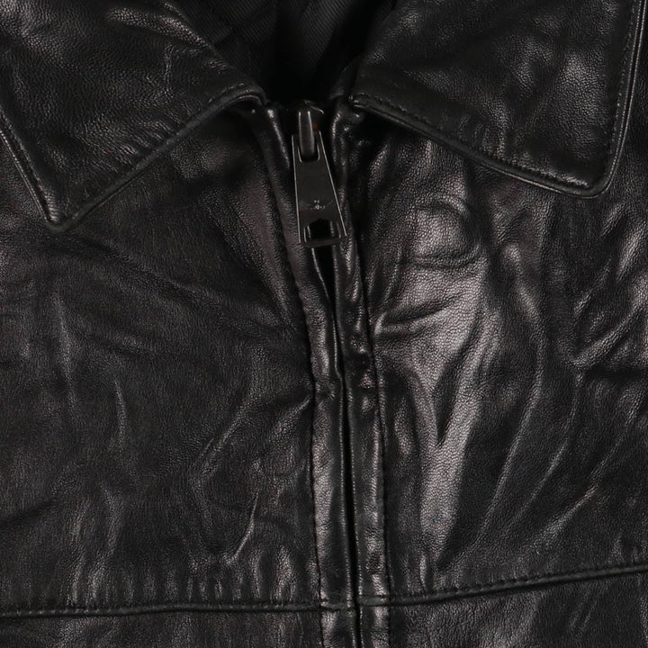 Dockers Swing Top Padded Leather Blouson, Men's XL genuine leather black type Vintage Second Hand