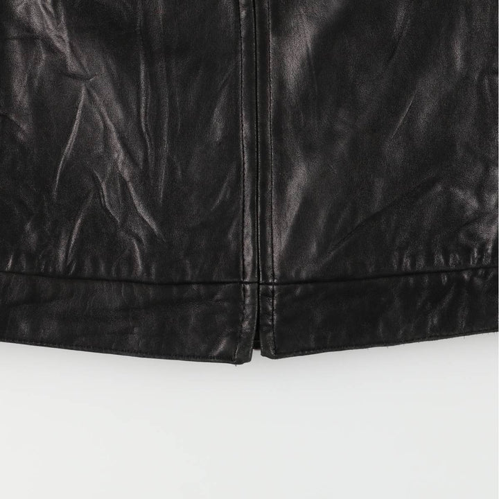 Dockers Swing Top Padded Leather Blouson, Men's XL genuine leather black type Vintage Second Hand