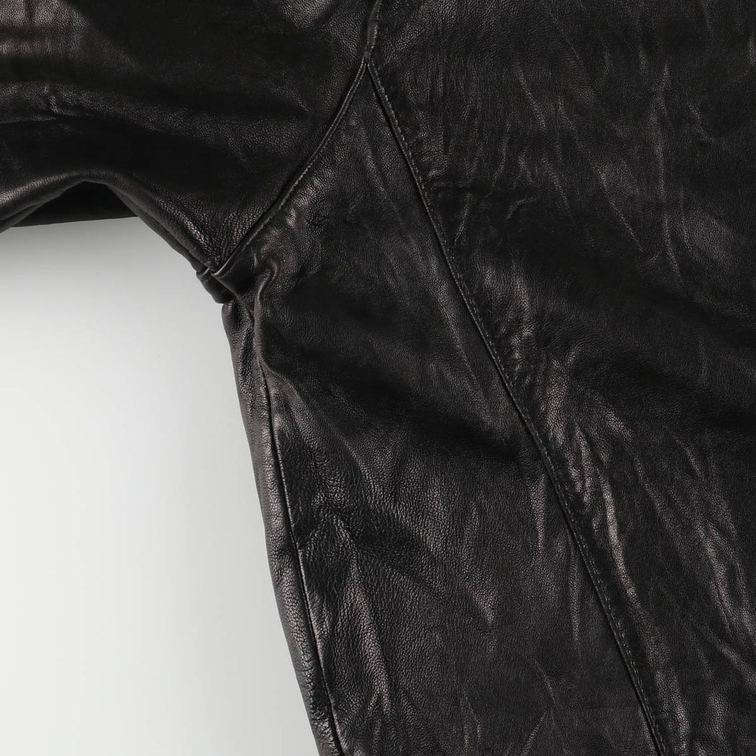 Dockers Swing Top Padded Leather Blouson, Men's XL genuine leather black type Vintage Second Hand