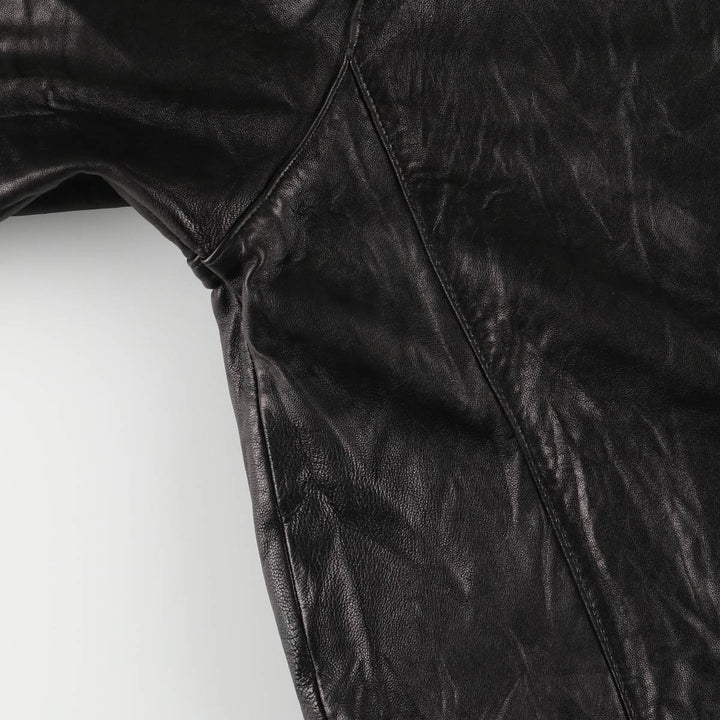 Dockers Swing Top Padded Leather Blouson, Men's XL genuine leather black type Vintage Second Hand