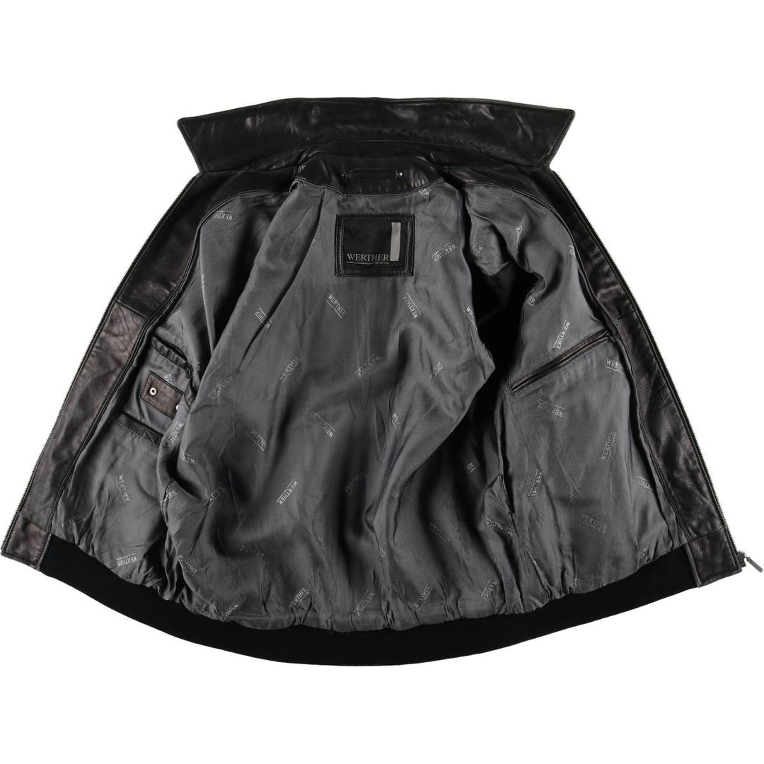 WERTHER Swing Top Leather Blouson, Men's Size XL genuine leather black type Vintage Second Hand
