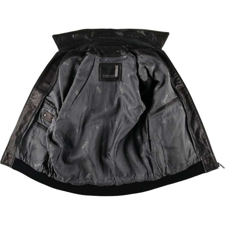 WERTHER Swing Top Leather Blouson, Men's Size XL genuine leather black type Vintage Second Hand
