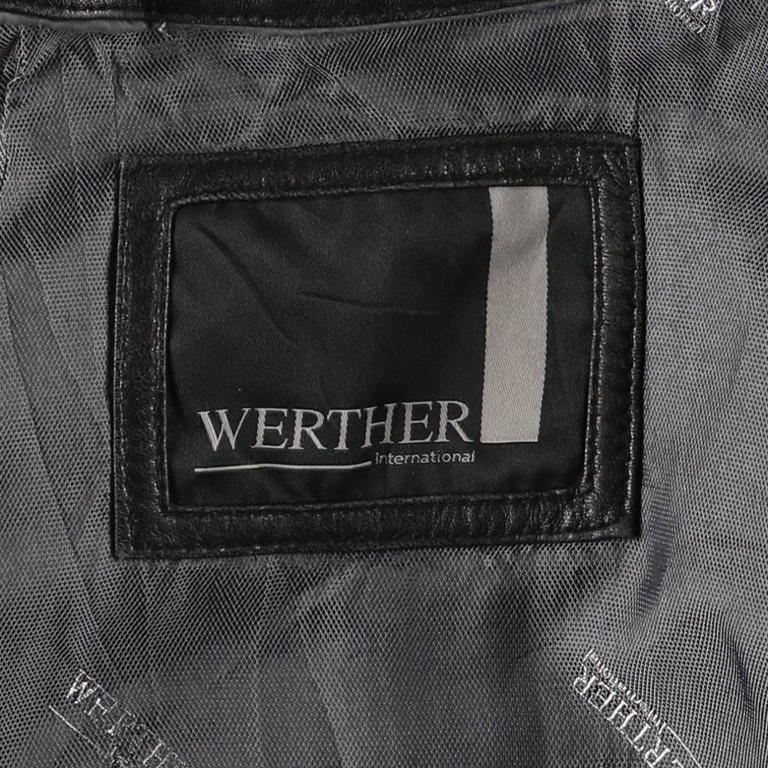WERTHER Swing Top Leather Blouson, Men's Size XL genuine leather black type Vintage Second Hand