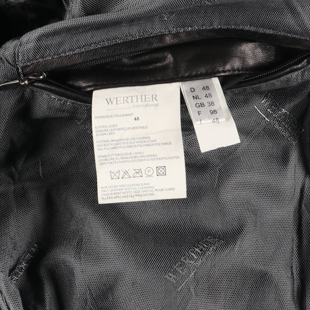WERTHER Swing Top Leather Blouson, Men's Size XL genuine leather black type Vintage Second Hand