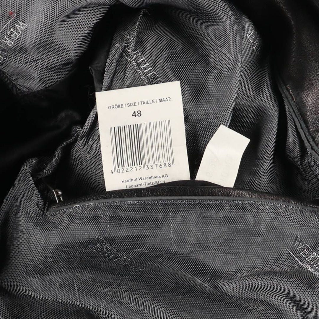 WERTHER Swing Top Leather Blouson, Men's Size XL genuine leather black type Vintage Second Hand