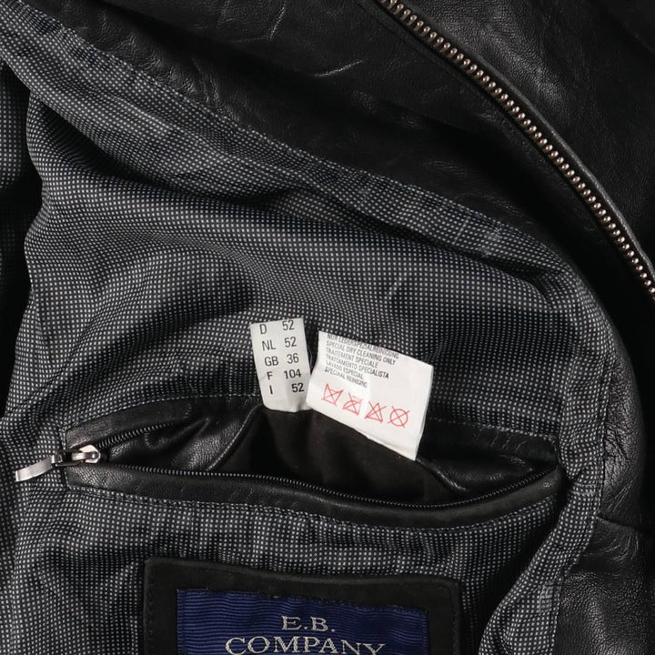 EB COMPANY Leather Blouson Type Men's XL genuine leather black type Vintage Second Hand