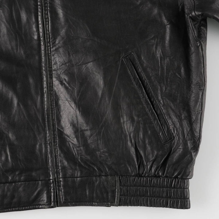 EB COMPANY Leather Blouson Type Men's XL genuine leather black type Vintage Second Hand