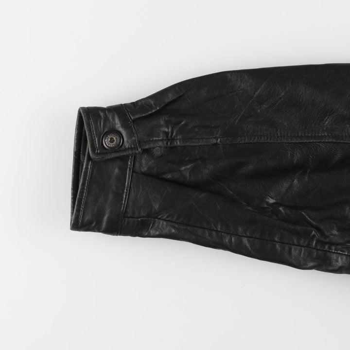 EB COMPANY Leather Blouson Type Men's XL genuine leather black type Vintage Second Hand