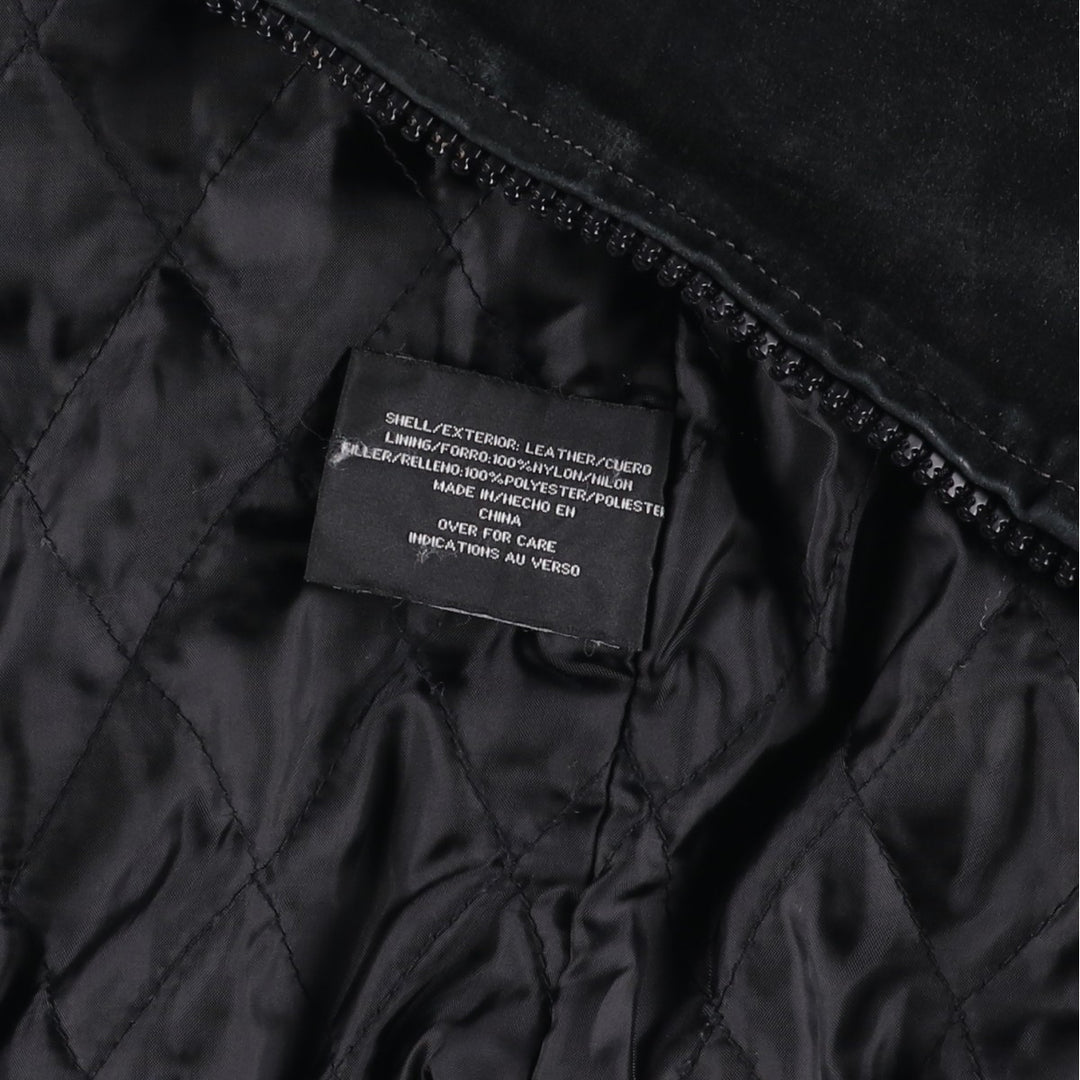 WINDBREAKER Padded Suede Leather Blouson, Men's XL Genuine Leather Suede Leather black type Vintage Second Hand