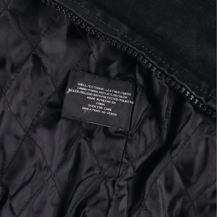 WINDBREAKER Padded Suede Leather Blouson, Men's XL Genuine Leather Suede Leather black type Vintage Second Hand