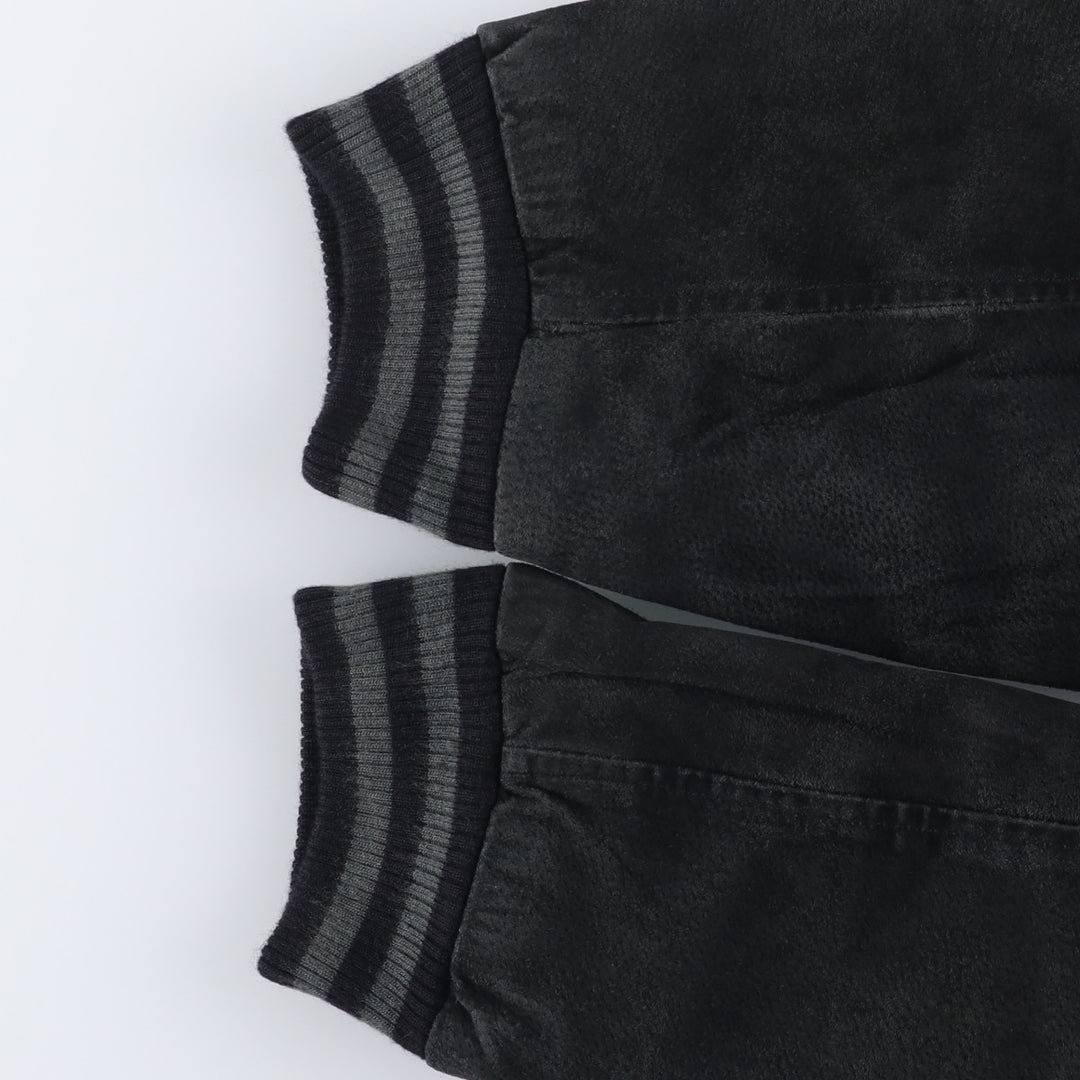 WINDBREAKER Padded Suede Leather Blouson, Men's XL Genuine Leather Suede Leather black type Vintage Second Hand