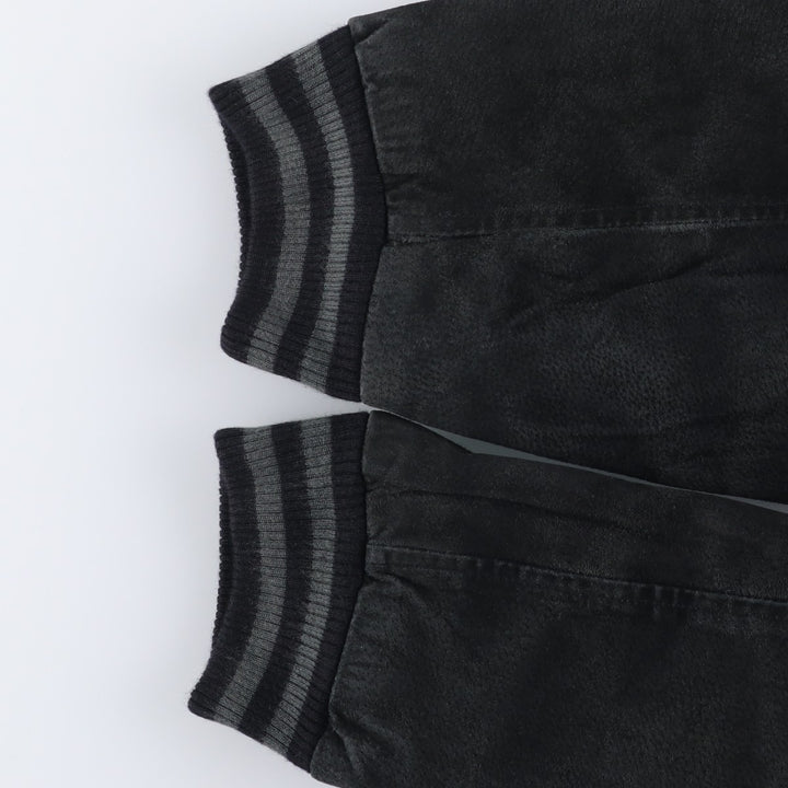WINDBREAKER Padded Suede Leather Blouson, Men's XL Genuine Leather Suede Leather black type Vintage Second Hand