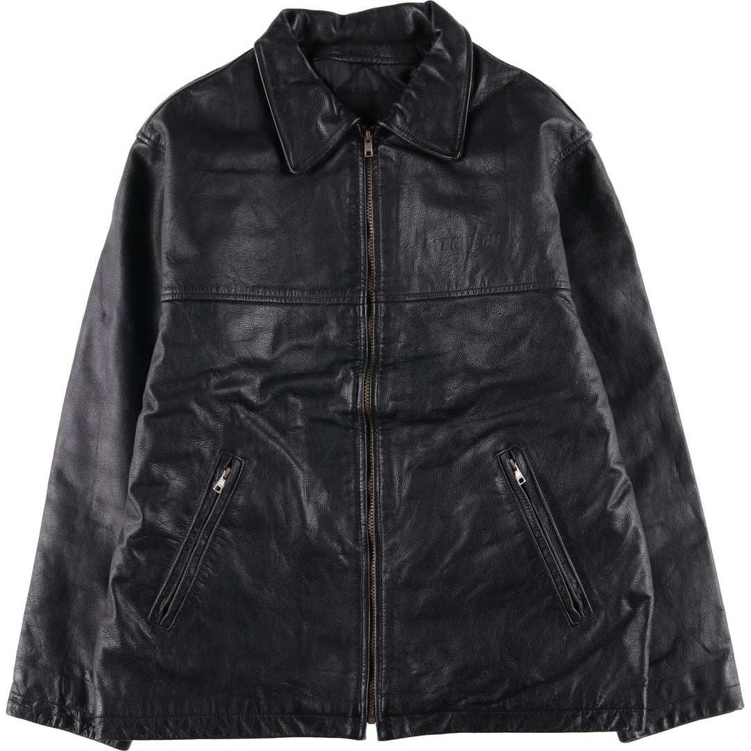 NORTH END Padded Swing Top Leather Blouson, Men's Size M genuine leather black type Vintage Second Hand