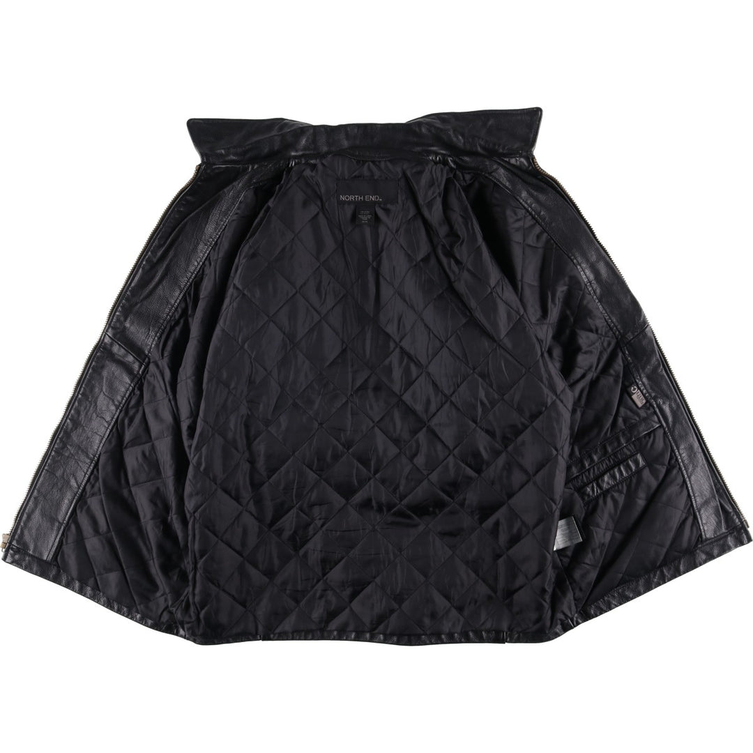 NORTH END Padded Swing Top Leather Blouson, Men's Size M genuine leather black type Vintage Second Hand