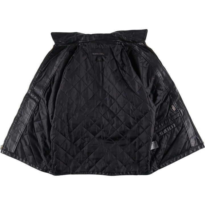 NORTH END Padded Swing Top Leather Blouson, Men's Size M genuine leather black type Vintage Second Hand